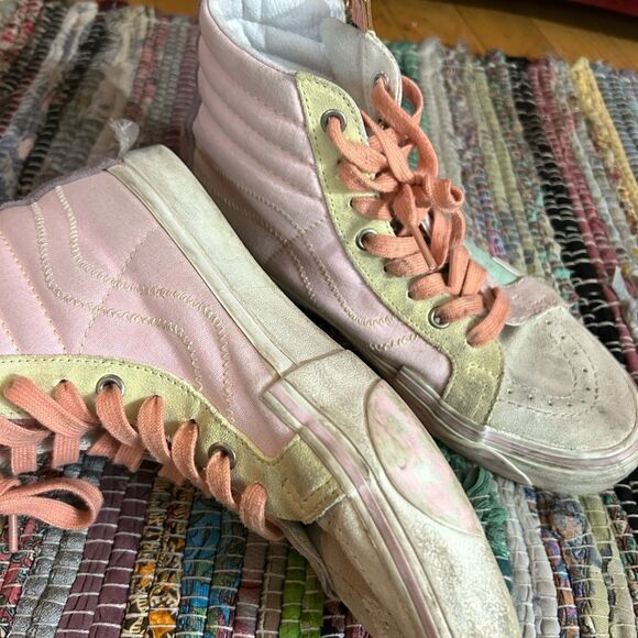 Vans Pastel High Tops Mint Green and Pink High-Top Sneakers Womens 8.5 - Picture 12 of 14